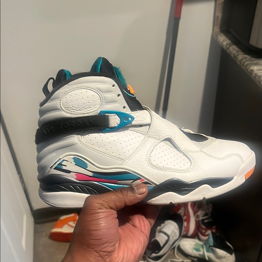 Jordan Kids' White and Blue Sneakers